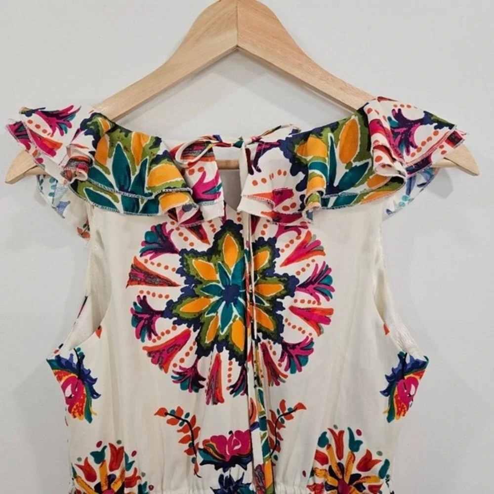 ECI New York Tropical Mini Dress V Neck Resort Vacation Size 2 - Picture 6 of 15
